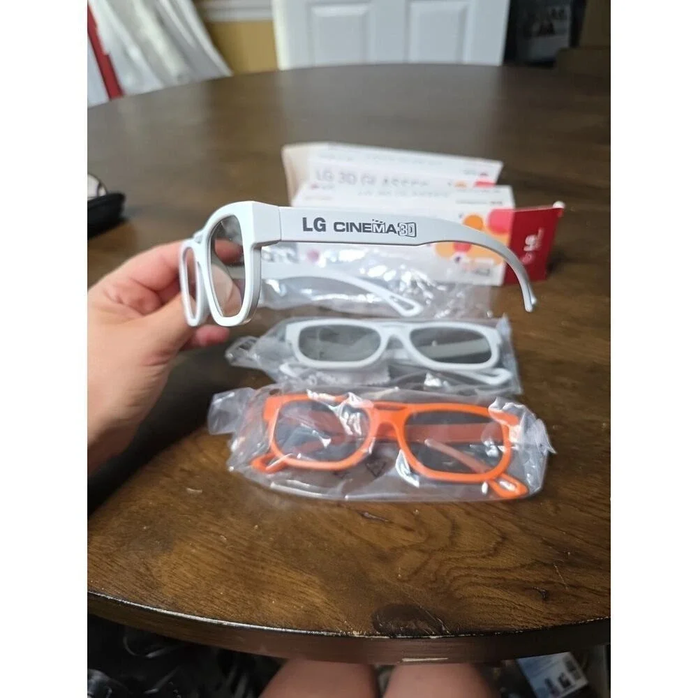 LG AG-F210 Cinema 3D Glasses‎ Black lot of 3 New White Orange